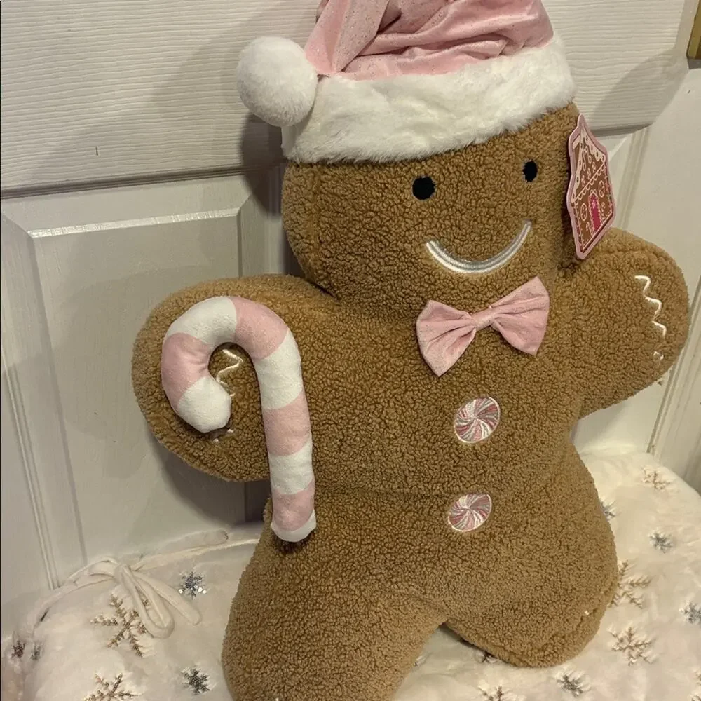 BNWT CHRISTMAS Gingerbread Plush with Pink Accents